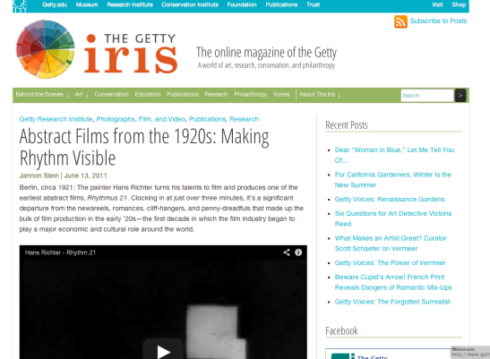 The Getty Iris, "Abstract Films from the 1920s : Making Rhythm Visible"
